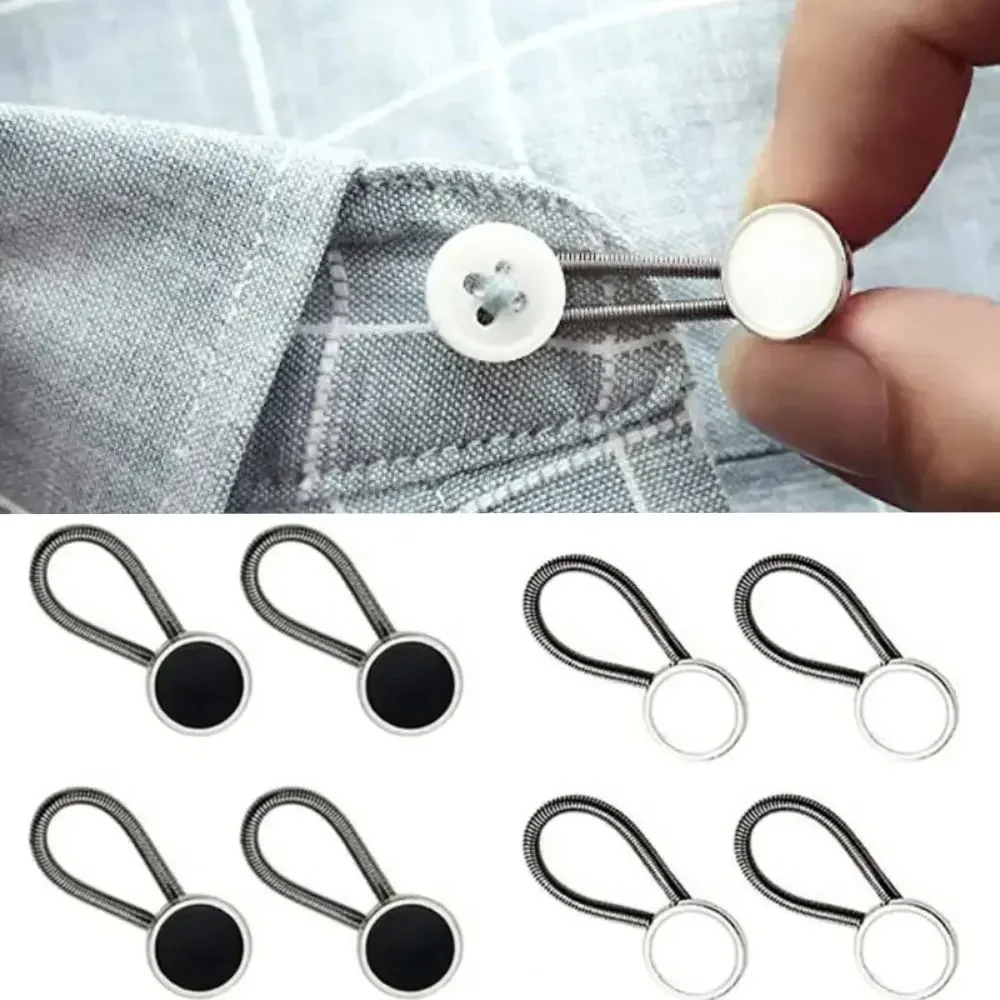 Seamless Pants Waist Expander Telescopic Detachable Adjustable Jean Button Waist Extension Replacement Button Accessory