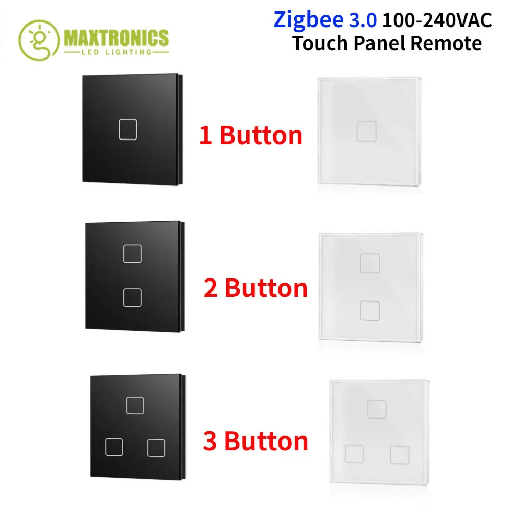 

Zigbee 100-240VAC Tuya 1/2/3 Button Touch Panel Remote Module Proximity Sensing Encoding Switch Select Addresses For LED Lights