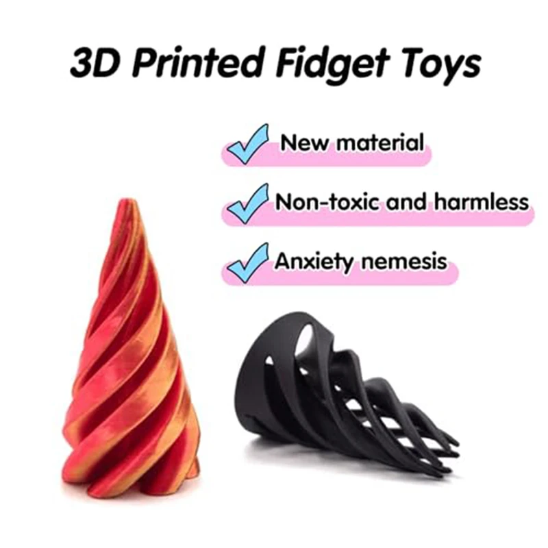 Zabawka antystresowa 3D Spiralny Stożek Dekompresyjny Spiralny Popychacz Piramida Muzyczna Mini Wir Linia Iluzja Ozdoba na Biurko Zabawka dla Dorosłych — zdjęcie 6