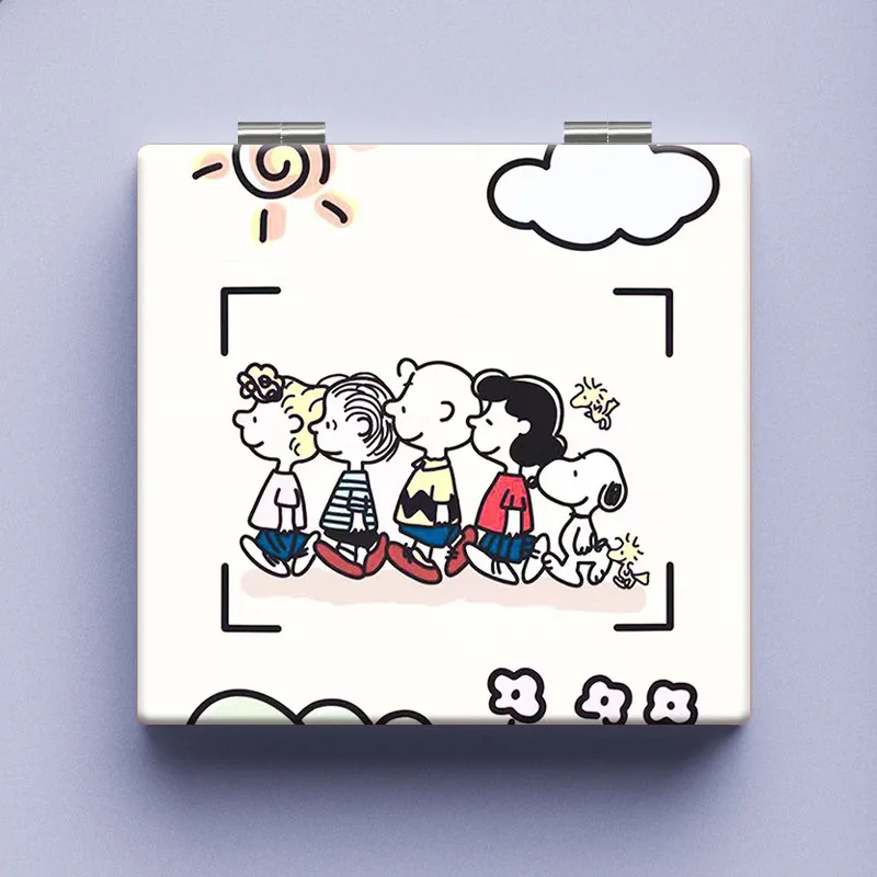 Портативное зеркало для макияжа Snoopy Student, мини-ручное расширенное портативное высокоточное двустороннее зеркало, детский подарок