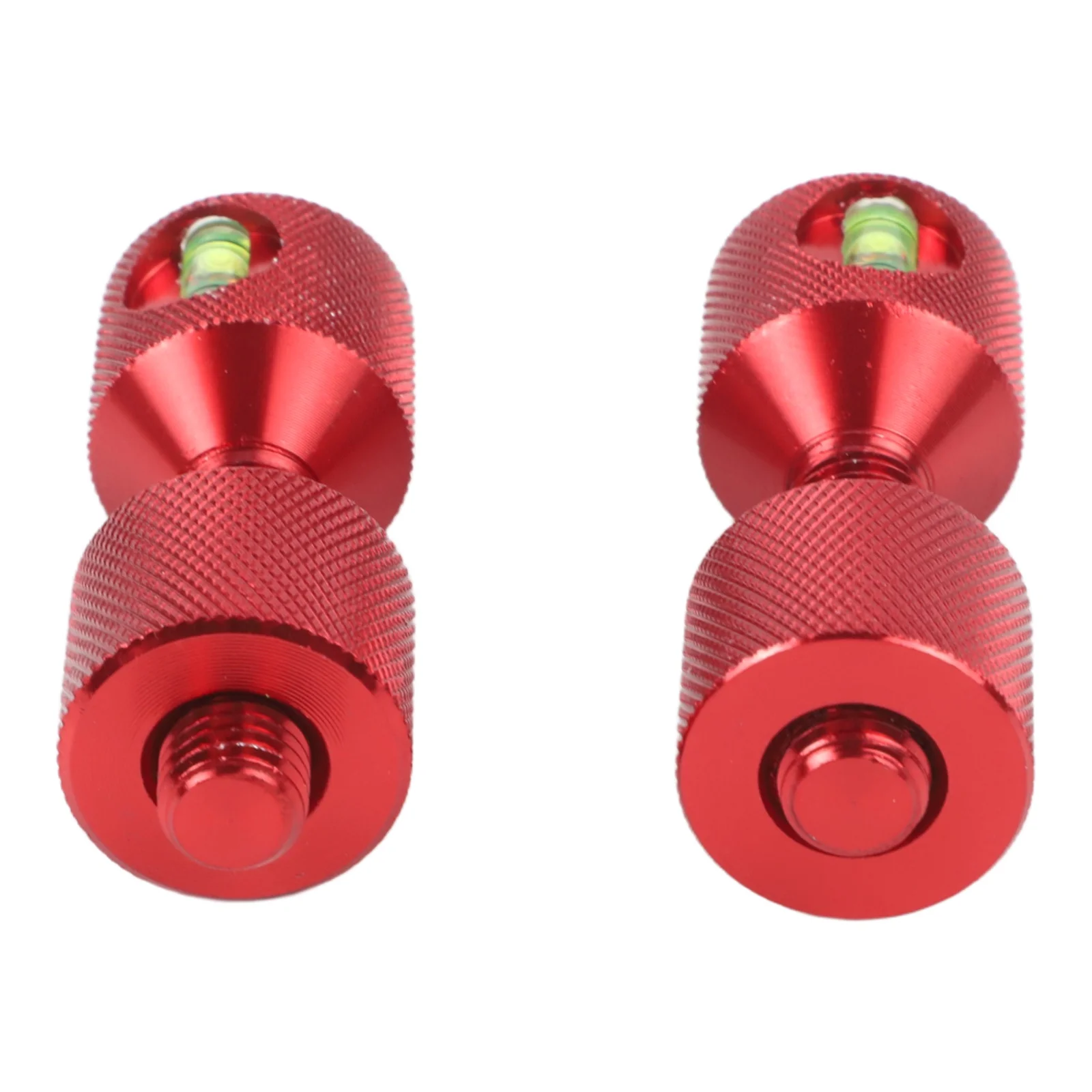 2PCS 1-1/8in Two Hole Flange Alignment Pin With Built-in Level Red Aluminum Tool For 1/2-14 Inch 150LB Piping Installation