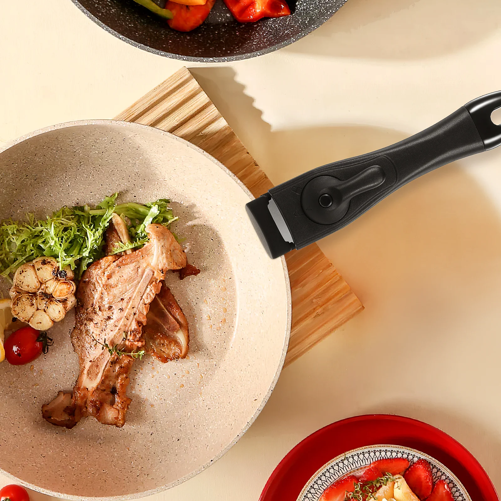 

1Pcs Universal Silicone Pan Handle Detachable Self-Lock Heat Resistant Pot Grip Replacement Fry Pan Handle Cooking Utensil