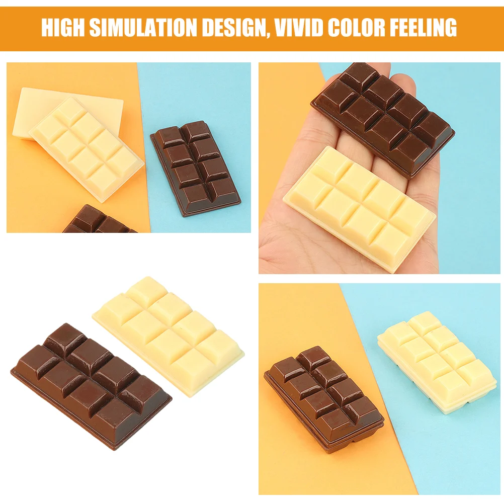 4 Pcs Chocolate Ornaments Bar Decor DIY Accessories Maker Resin Props Decorative Desktop Model Small