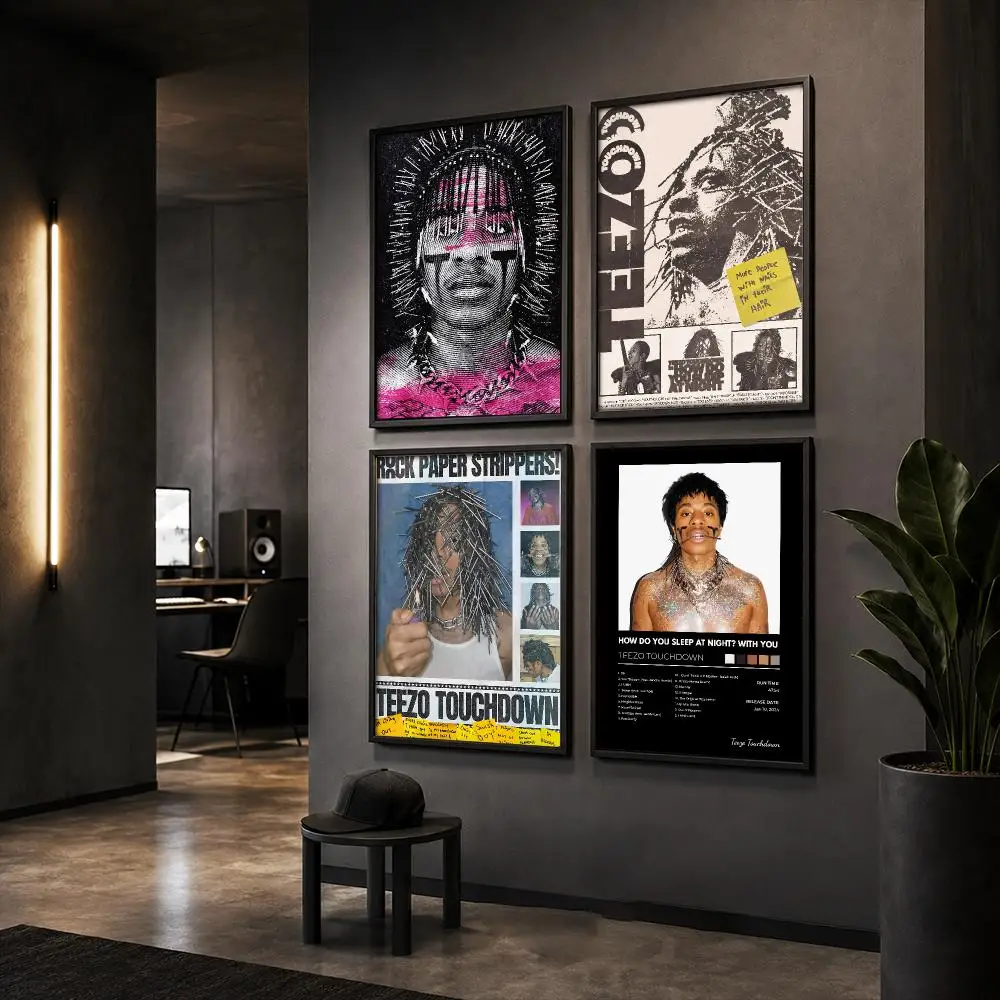 T-Teezo Touchdown Rapper Album Poster HD Wall Art Wall Stickers Home Living Room Bedroom Bar Office Decor Prints