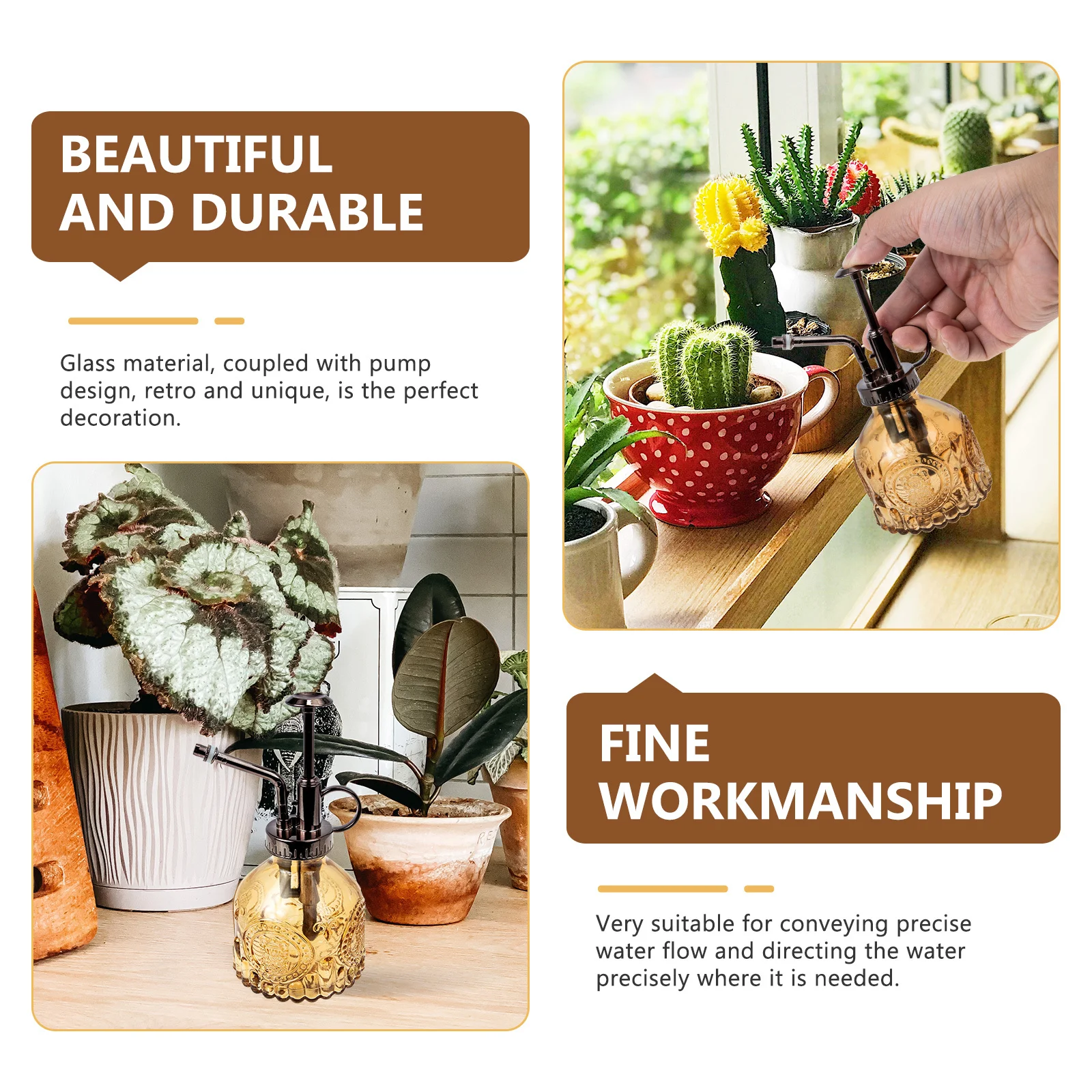 

Glass Watering Can Vintage Design for Indoor Outdoor Plants Small Watering Bottle Succulent Plant Mister Spray Bottle Garden