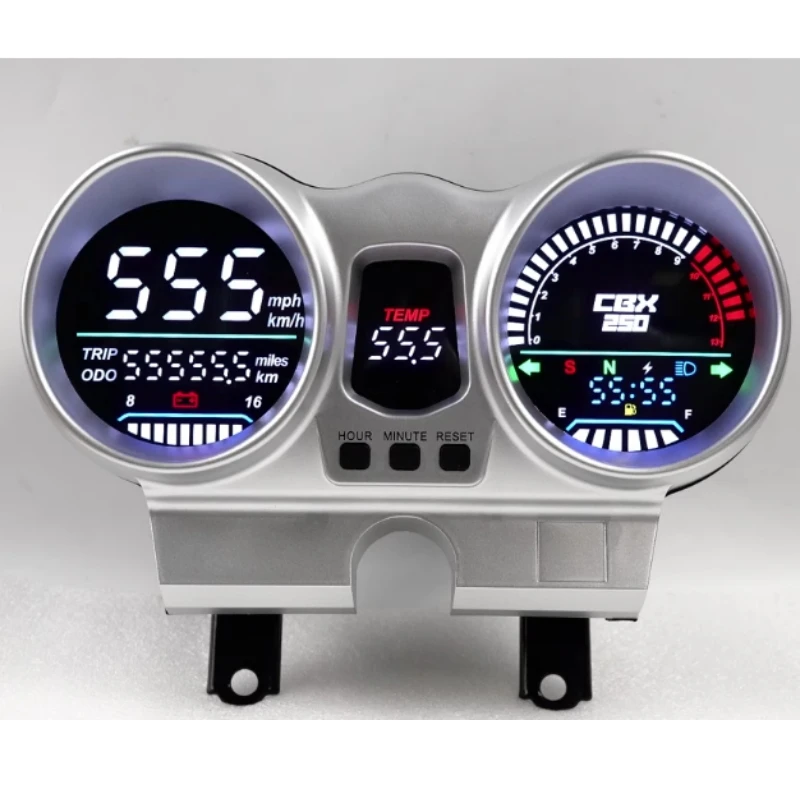 Wskaźnik Tachomete LED LCD cyfrowy 12V prędkościomierz motocyklowy deska rozdzielcza OEM 37100-KPF-961 dla Honda CBX250 CBF250 Twister 2001-2008