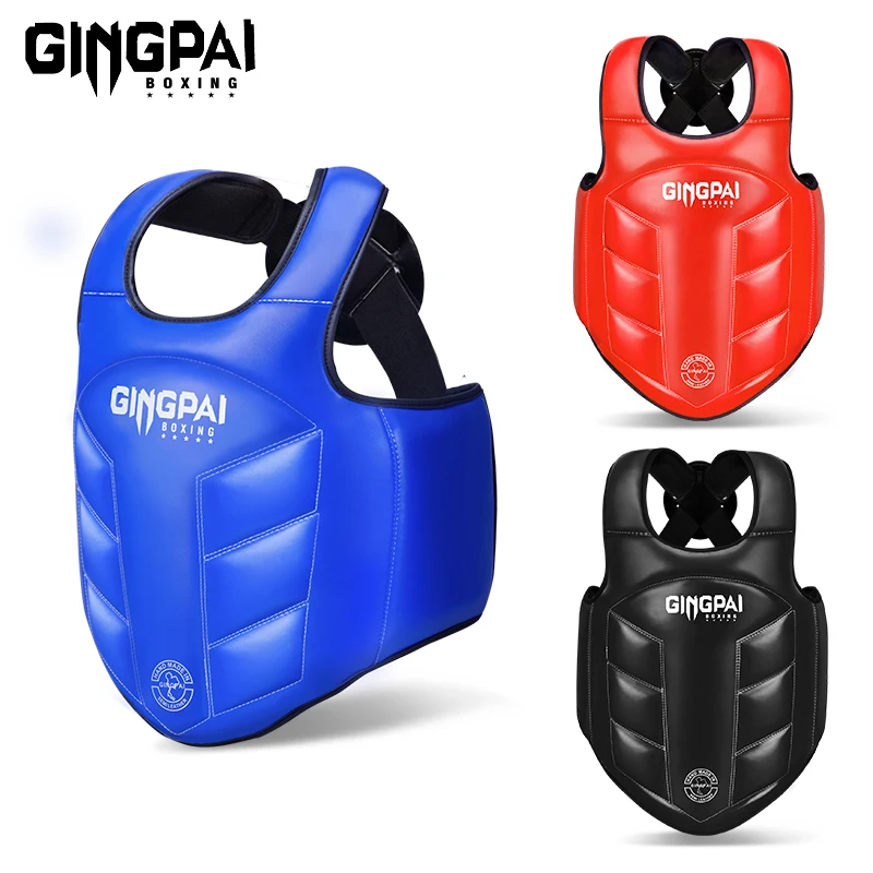 GINGPAI Boxing Solid Body Protector Chest Guard Kickboxing Martial Arts Muay Thai MMA Rib Shield Armour For Training