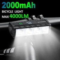 NEWBOLER-luz frontal para bicicleta, 4000 lúmenes, 2000mAh, linterna impermeable, carga USB, accesorios para lámpara de Ciclismo de Carretera MTB