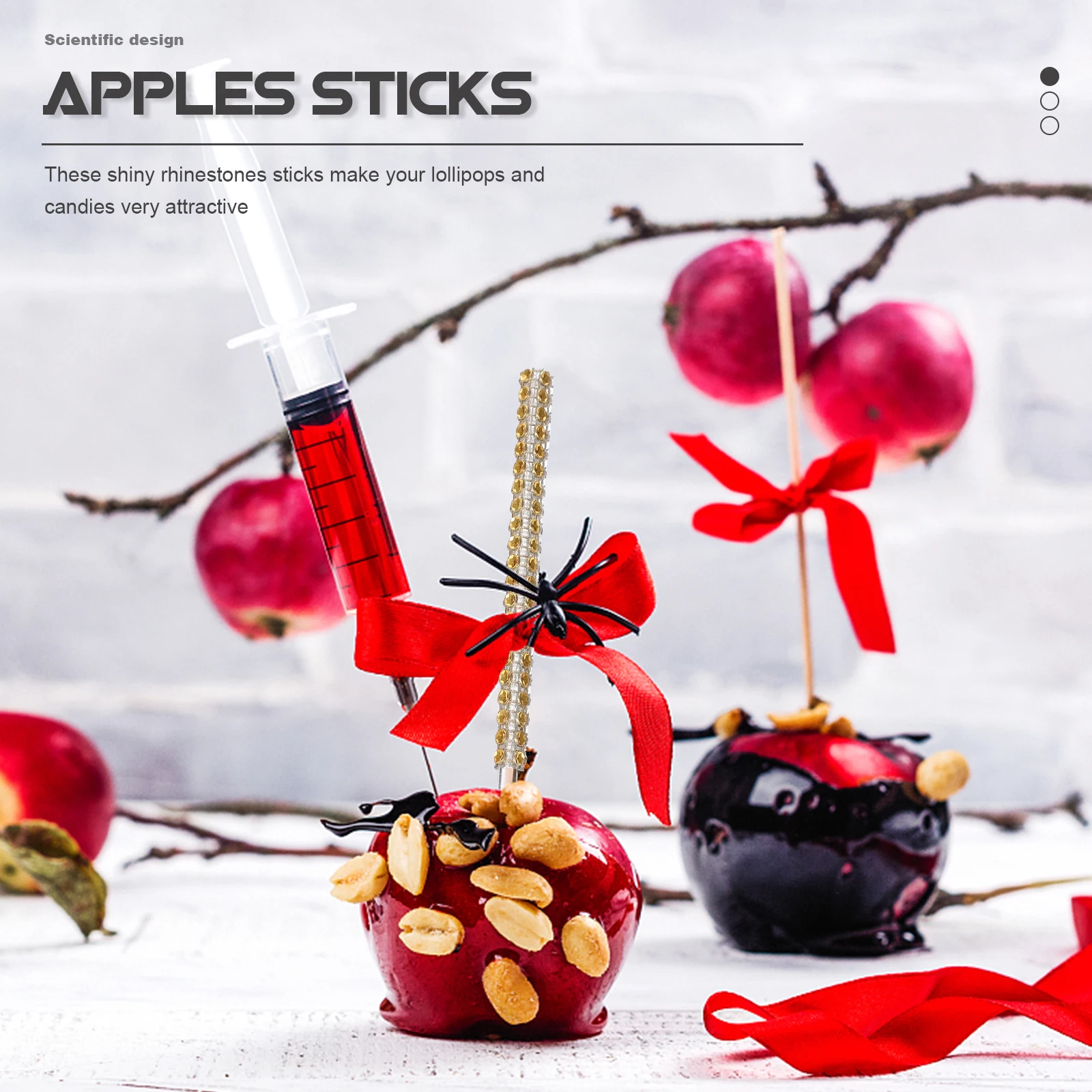 

12 Pcs Acrylic Apple Sticks Decoration Bling Glitter Lollipop Making Cake Decorative sticks Party Supplies Food Grade Safe