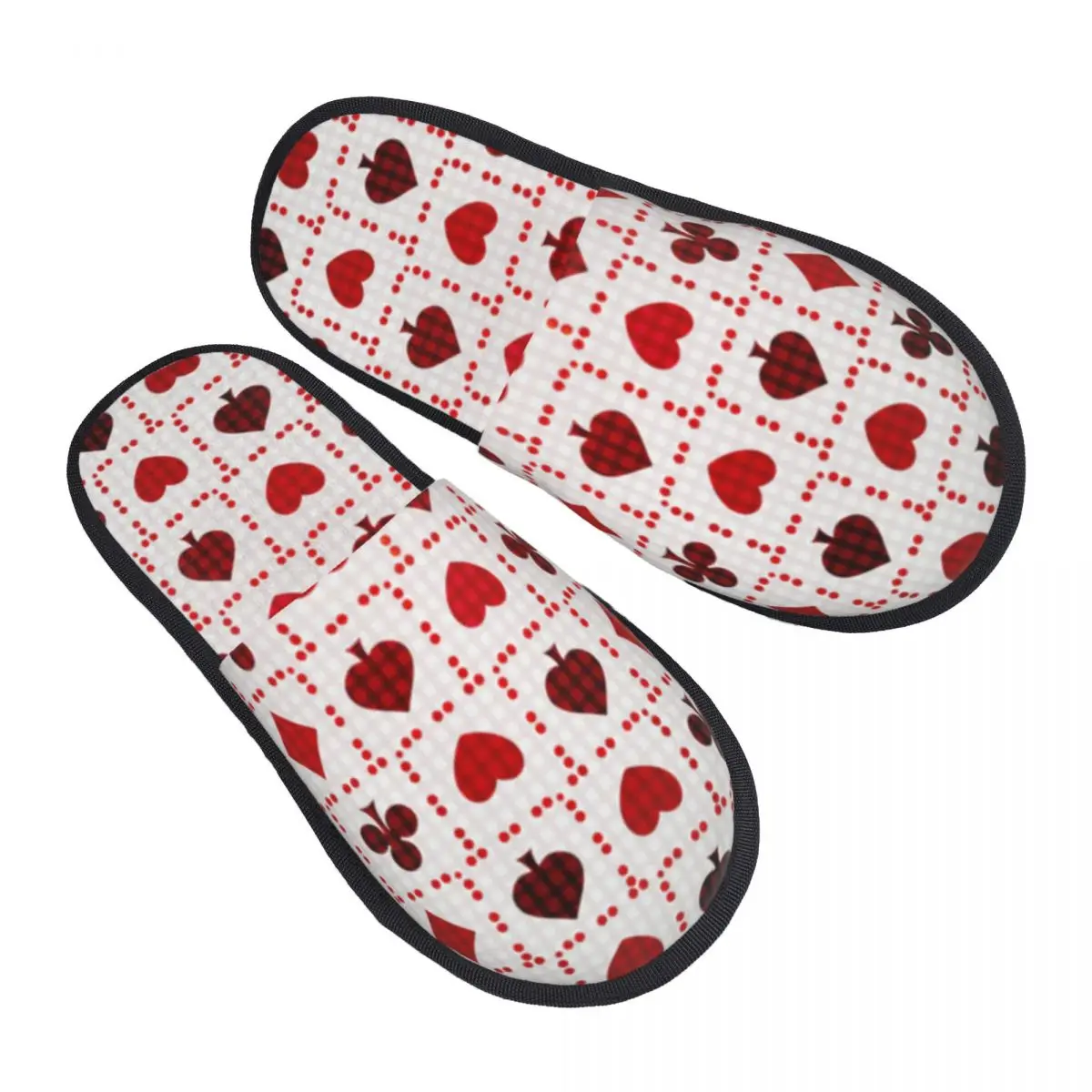 Soft Slippers Poker Cars Print Non-Slip Floor Indoor Home Furry Slippers Shoes For Bedroom