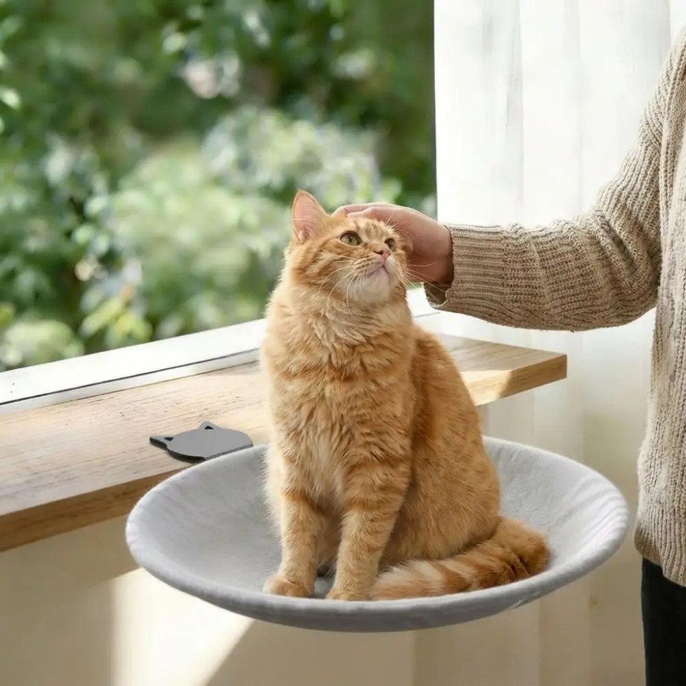 

Breathable Cat Desk Bed Removable Cover Soft Plush Cat Hanging Hammock No-punching Comfortable Pet Hanging Nest Computer Desk