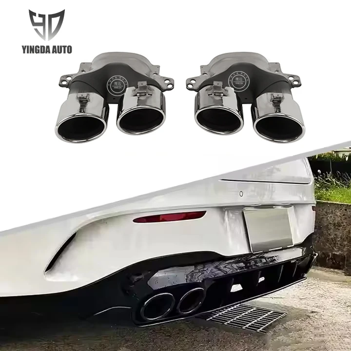 ForCar Muffler Corrosion-Resistant Exhaust Muffler Tip Tail Pipes For Benz C Class W205 Upgrade C43 2019+