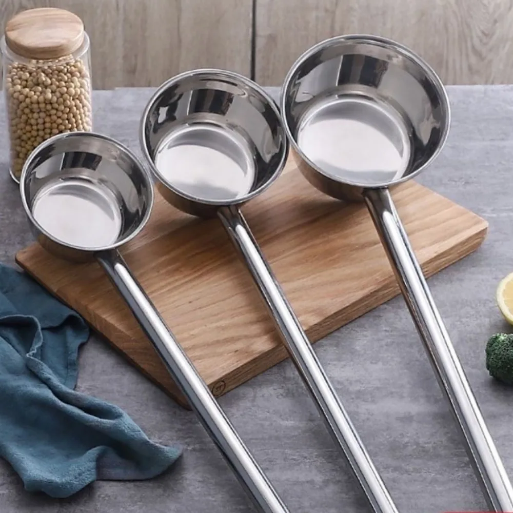 35/45/65cm 304 Food Grade Stainless Steel Ladle Congee Spoon Canteen Restaurant Long Handle Water Spoon Used