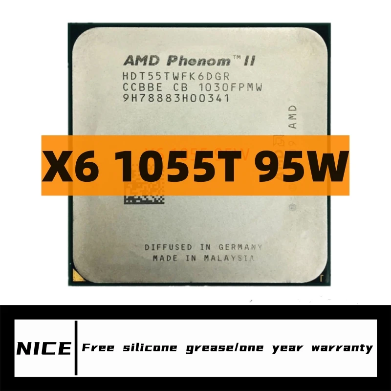 Processador do fenômeno ii-cpu x6 1055t 1055, 2.8g, 95w, seis-núcleo, soquete am3, hdt55twfk6dgr