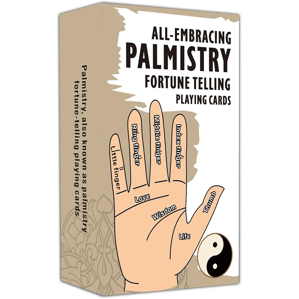 

Palmistry Fortune Telling Playing Cards, Playing Oracle Deck, Tarot Cards, Play Card Game, Self-discovery Tool, 12x7cm, 57-Cards