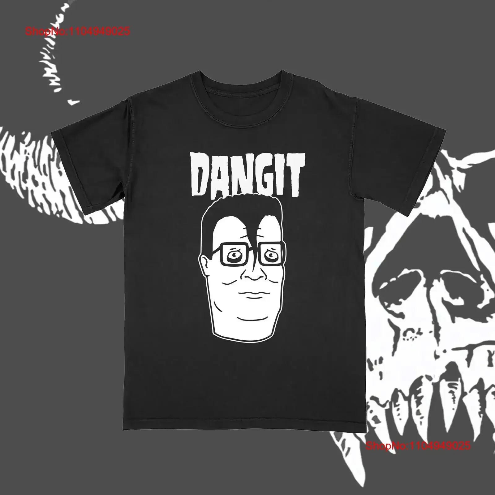 

Hank Hill Meets Glenn Danzig in Unique Black Punk Metal T Shirt for Fans of The Misfits vintage Washed Top For Everyday Wear