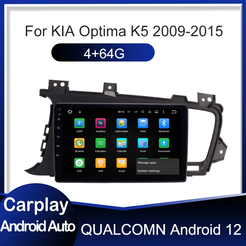 

Wit-up 9" Car Radio Touch screen Bluetooth WIFI video Interface CarPlay for KIA Optima K5 Navigation Head Unit Android 12 Adapt