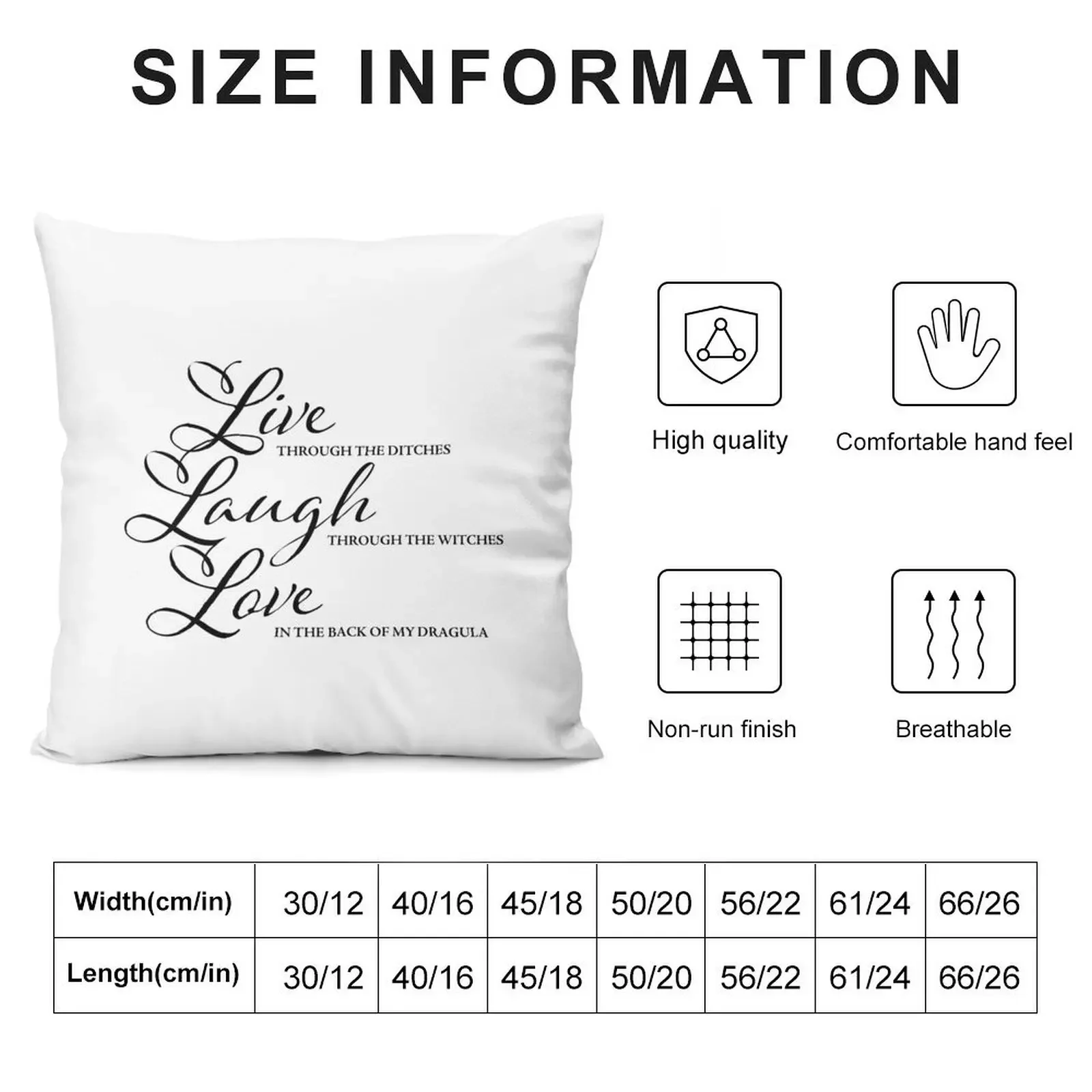 Live Laugh Love DRAGULA Throw Pillow sleeping pillows Sofa Covers For Living Room Sofa Pillow Cover christmas pillow case