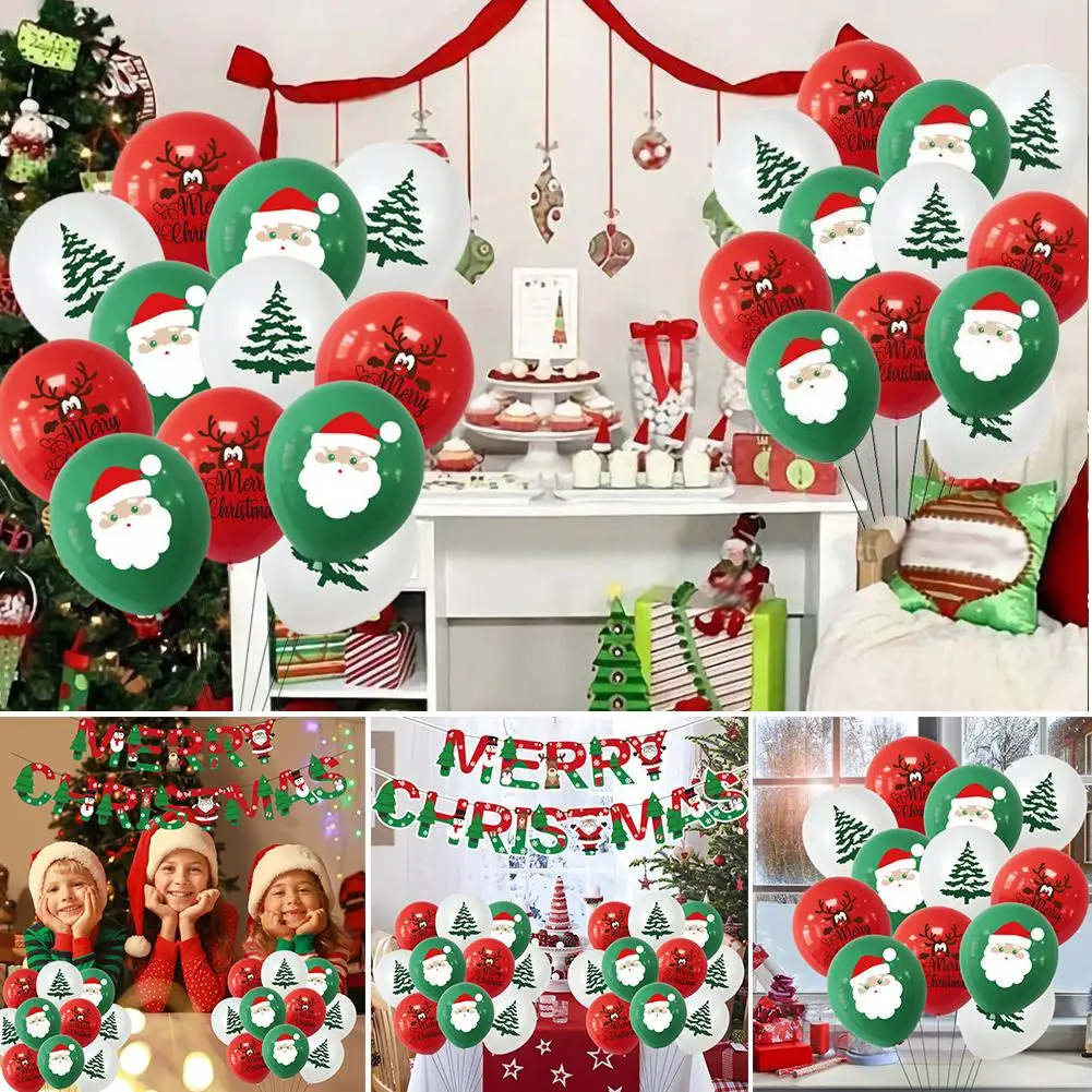 10/12/15pcs 12inch Happy New Year Merry Christmas Decoration Balls Party 2025 Year Decor Helium Air Balloons Xmas New Latex X0g9