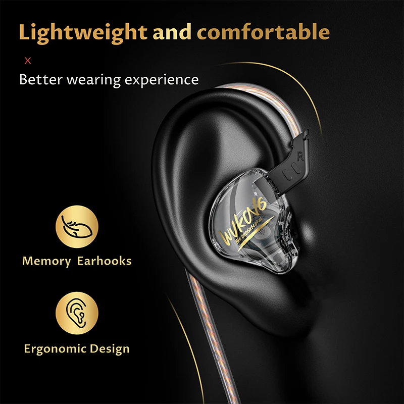 KBEAR K01 IEMS for gaming noise cancelling earbuds HIFI immersive bass headphone wired in ear monitor headphones with 3.5mm plug