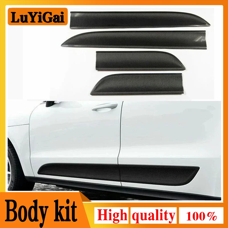 

Car Door Protection For Porsche Macan Carbon Fiber Door Plate Cover Body Kit trim Add On style 2014 2015 2016 2017 2018 2020