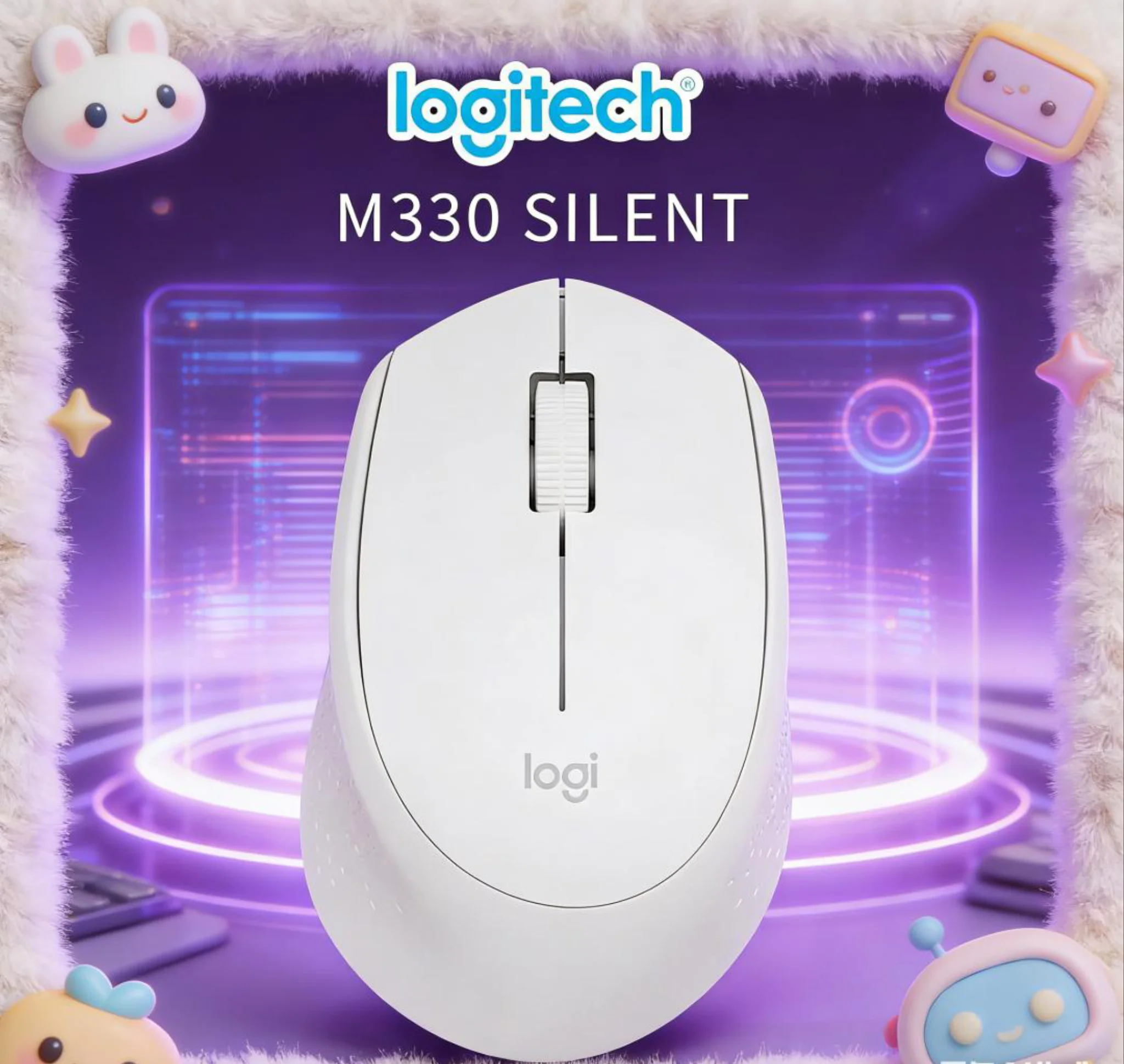 

Беспроводная мышь Logitech M330 Silent Plus, 2,4 ГГц, USB-наноприемник, оптическое отслеживание 1000 DPI, для ПК, Mac, ноутбуков