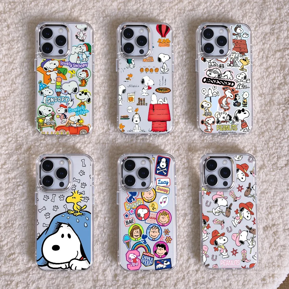 NEW S-Snoopy Cute Design Phone Case for Samsung Galaxy S26 S25 S24 Note20 FE Ultra Edge Plus 5G Transparent Soft Cover