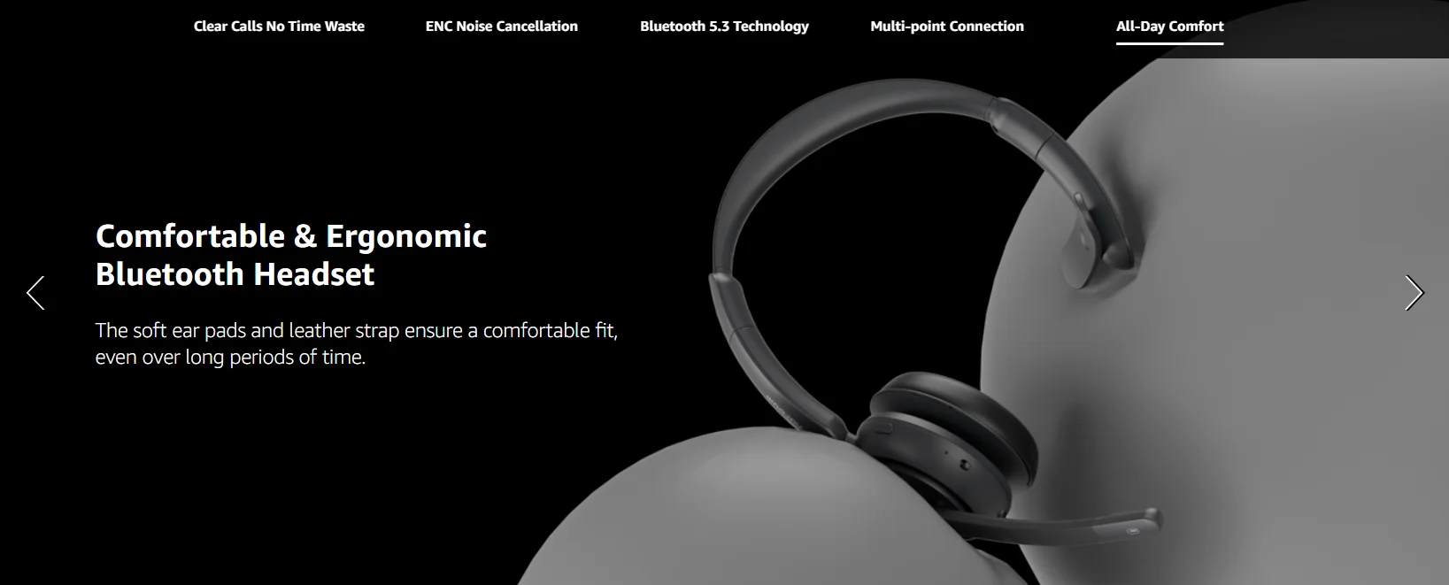 Nuroum HP31SU Bluetooth 5.3 Over-Ear Wireless Headset mit ENC-Geräuschunterdrückung, Mikrofon, unabhängiger physischer Stummschalttaste, Business-Kopfhörer für Callcenter, Homeoffice, Remote-Büro, PC, Laptop, Zoom, Microsoft Teams, Online-Konferenzgespräche. – Detail 6