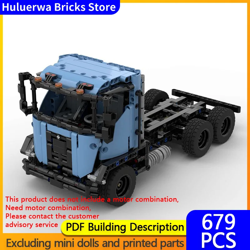 

Модель городской автомобиль MOC, строительные кирпичи, синий полуприцеп, тягач, модульная технология, детские праздничные подарки, сборные игрушки, костюм