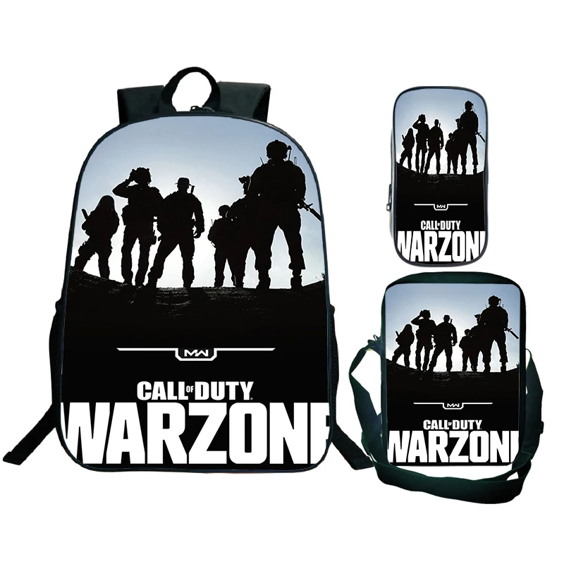 

Children 3pcs/set Backpack Call Of Duty Warzone Print Backpacks Boys Girls Daily Schoolbag Hight Quality Sport Travel Bookbag