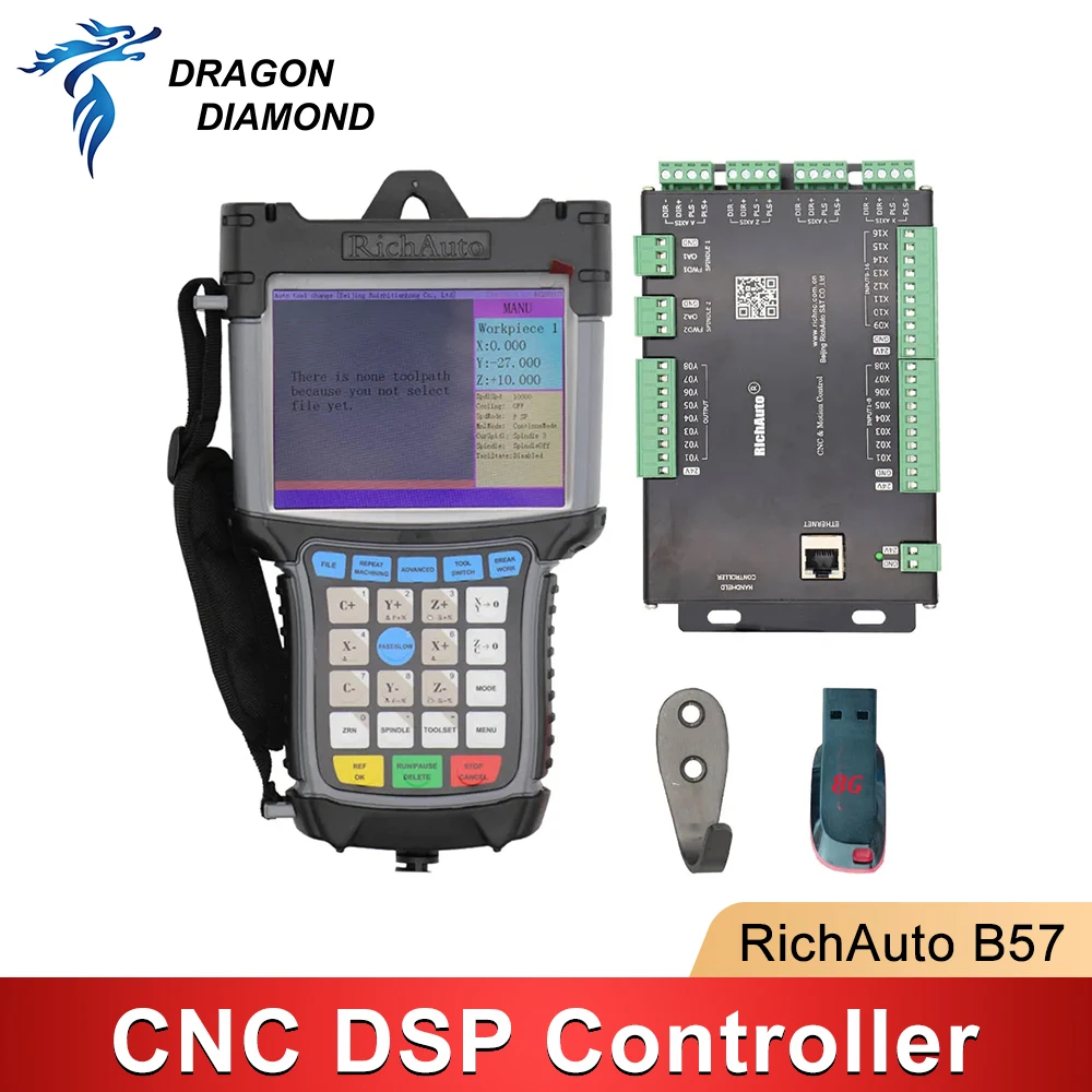 

Original RichAuto DSP B57 CNC Controller B57S B57E 3 Axis Controller for Automatic Tool Change Straight Line Tool CNC Machine