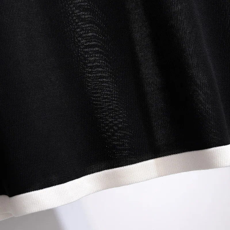 Top de punto con solapa de seda de hielo para mujer, de manga corta Camiseta holgada, busto de 170Kg, color negro, 5XL, 6XL, 7XL, 8XL, 9XL, 10XL, 160