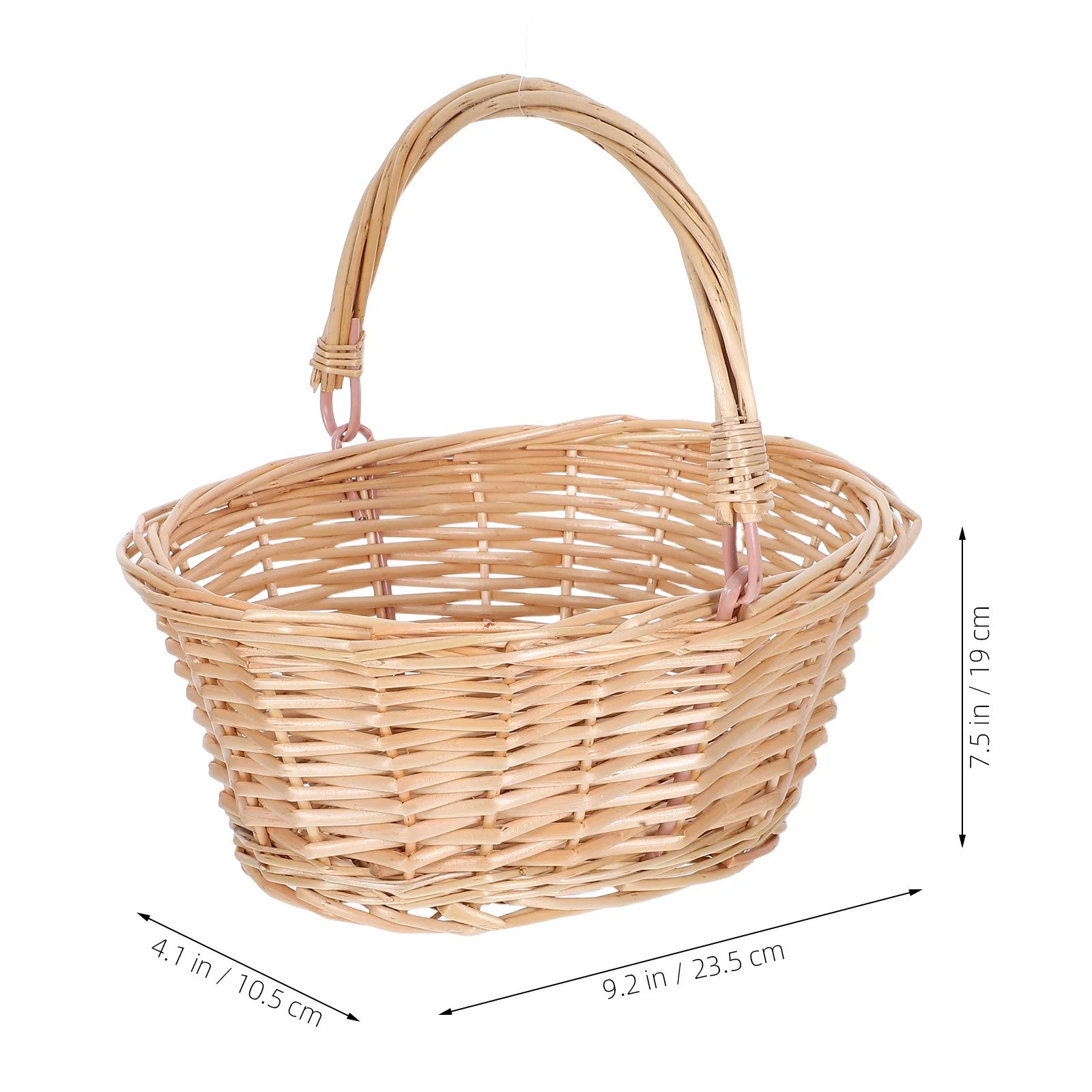 Panier de pique-nique en saule tissé à la main, panier spacieux de grande capacité avec poignée, Portable pour Fruits et fleurs, extérieur et intérieur