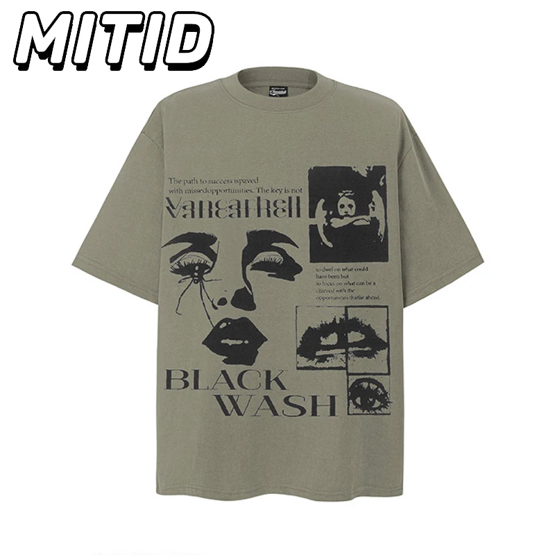 

American Style Summer T Shirt Men Pure Cotton Half Sleeve Round Neck Graphic T Shirts Hip Hop Streetwear Lover Tops Tees