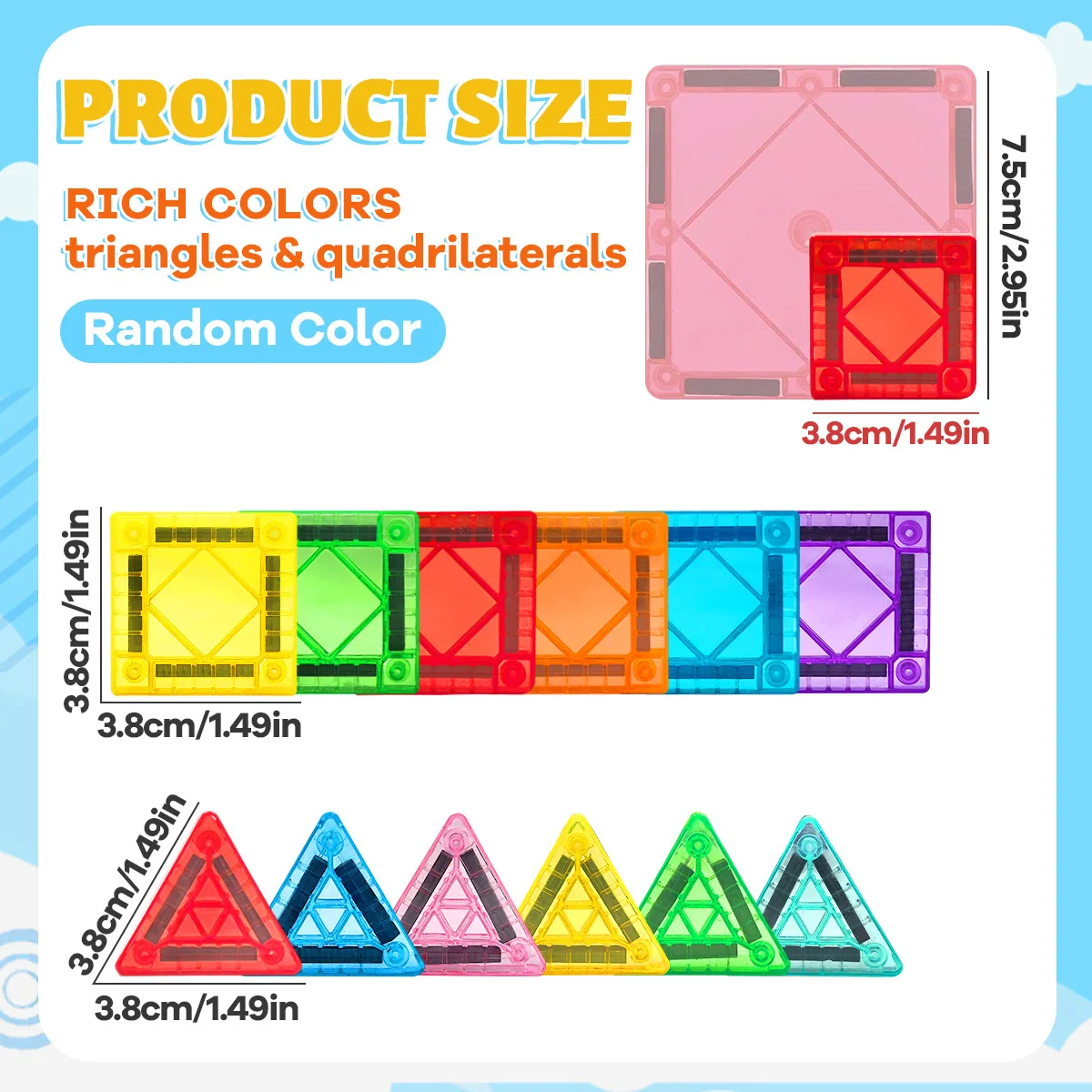 Magnetyczne klocki konstrukcyjne DIY Montessori zabawka edukacyjna sensoryczna dla dzieci w wieku 3+ lat, prezent dla chłopców i dziewczynek, 40/80/160 elementów