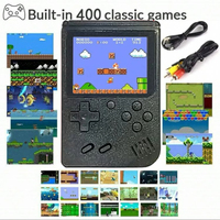 A Red Retro Classic Games Children's Handheld Small Game Console With 400 Game Charging Can Be Connected To The Tv