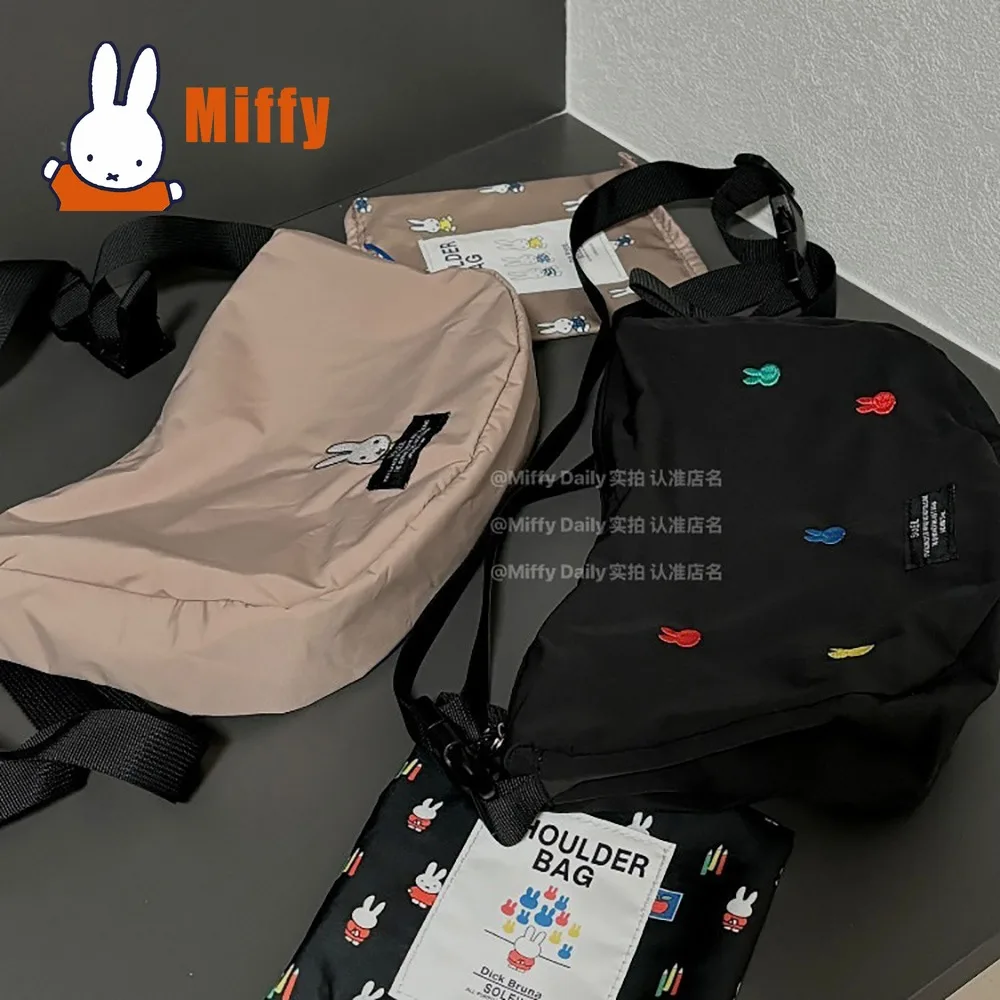 

Kawaii Miffy Crossbody Bag Cute Rabbit Mini Lightweight Waterproof Nylon Soft Texture Everyday Carry Storage Pouch Girl Gift