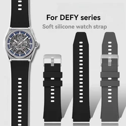 For Zenith Mechanical Watch DEFY Series Soft Raised Silicone Watch Strap Male 95.9000.670 Bracelet 25x22mm Rubber Wristband