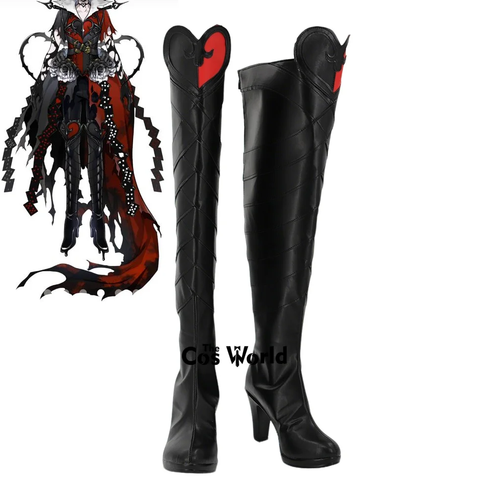

Twisted Wonderland Riddle Rosehearts Games Anime Customize Cosplay High Heels Shoes Boots
