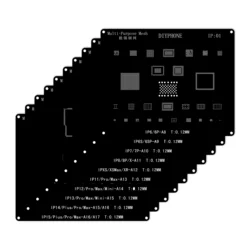 Phonefix Black Steel BGA Reballing Stencil for iPhone 15 14 13 12 11 Pro Max X XS XR 8 7 CPU IC Chip Tin Planting Soldering Net