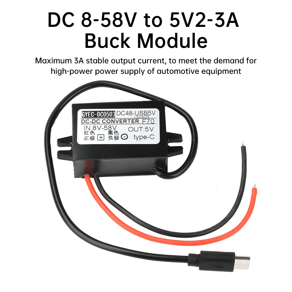 Convertitore step down di alimentazione impermeabile per potatura in silicone per auto da 15 W DC 8-58 V a 5V2-3A Modulo buck Ricarica del telefono cellulare