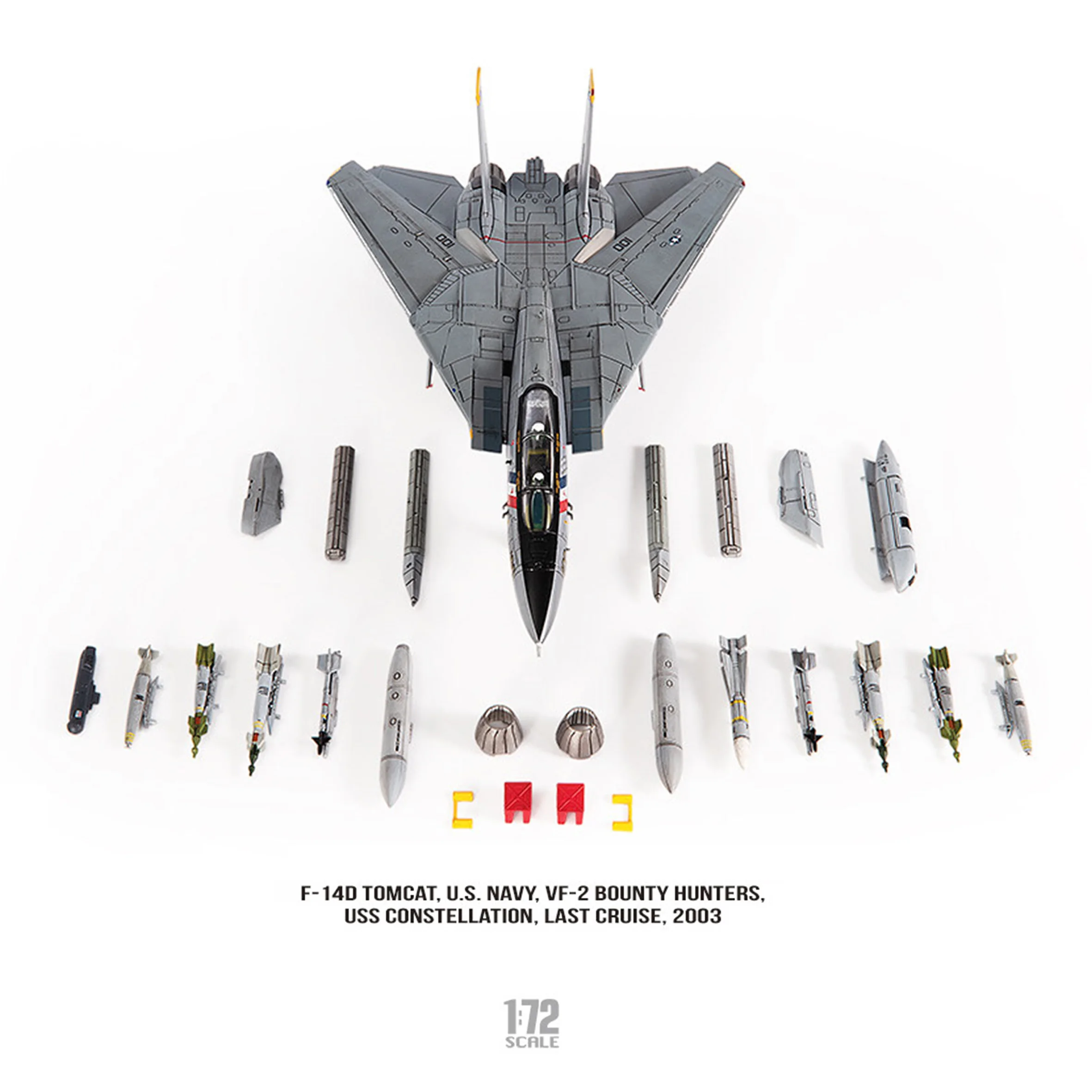 

JC W 1/72 F-14D USN VF-2 NE100 Last F-14 Cruise 2003 (Variable Swept Wing Angle) Static Alloy Aircraft Model