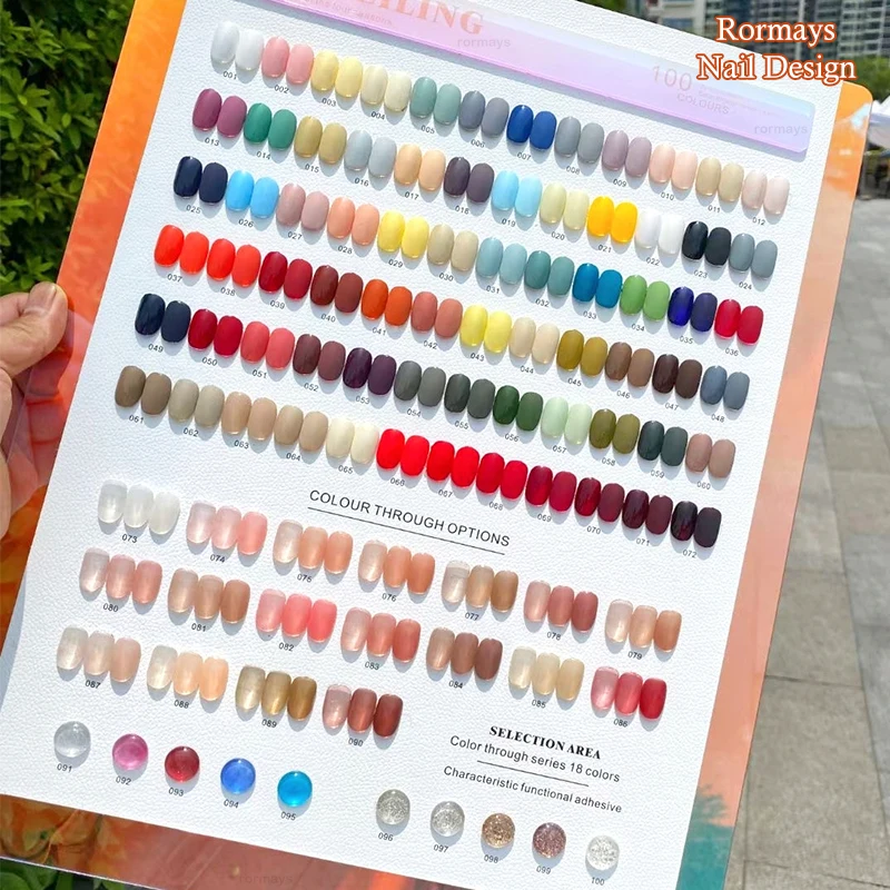 Rormays arc-en-ciel gel poli 100 couleurs Salon de manucure vernis mixte gel Transparent nu UV LED brillant durable Kit de Salon de manucure 15ML