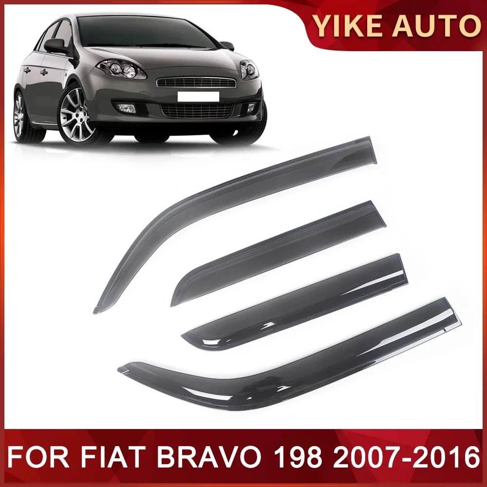 Window Visor for FIAT BRAVO 198 2007-2016 Weathershied Door Visor Wind Sun Rain Guards Side Window Wind Deflectors Auto Parts