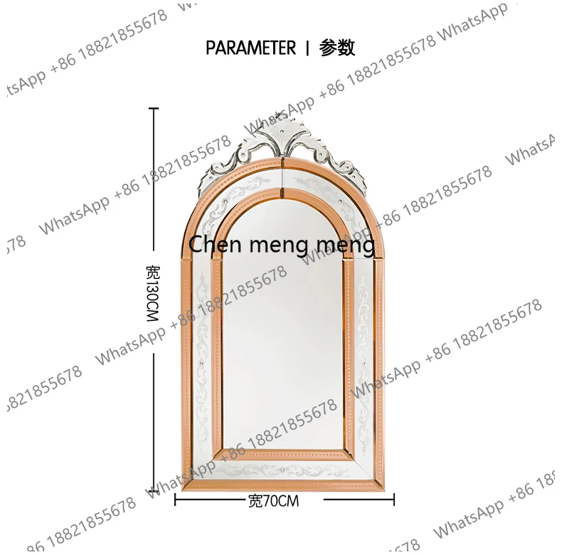 bathroom mirror decorative makeup mirror Internet celebrity vanity mirror desktop desktop retro vanity wall hanging profiled