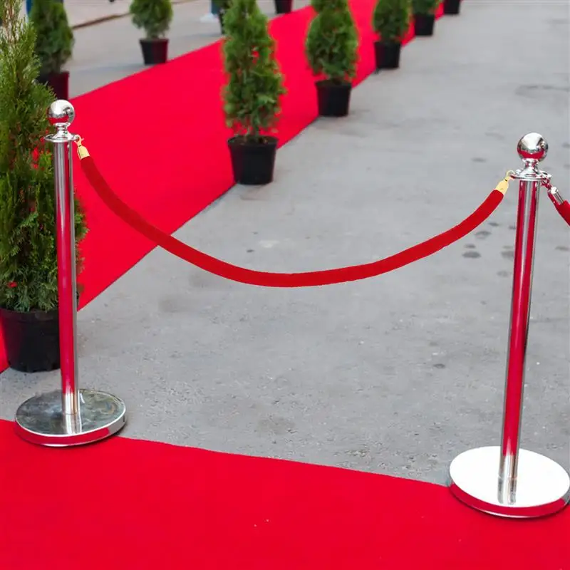 

1.5m Stanchion Red Barrier Rope Vip Leash Seatbelt Queue Crowd Control Lint Rope With Hooks For Cinema Bank Restaurant Hotel