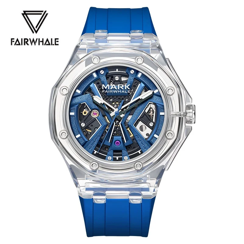 

Mark Fairwhale 6550, модные автоматические механические часы для мужчин, прозрачные светящиеся водонепроницаемые спортивные мужские часы, reloj hombre
