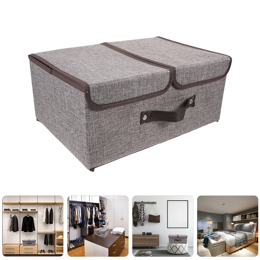 

Folding Clothes Organizer Bin Dual Lid Compact Foldable Storage Box for Closet Sweater Clothes Organizer Bin Sweater Storage