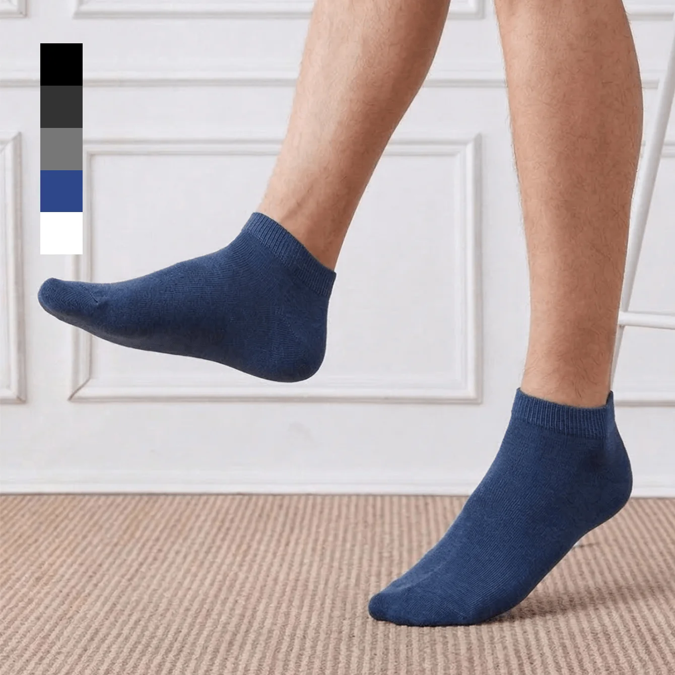 

Men’s Dress Ankle Socks Solid Color Spring Summer Breathable and Lightweight, Casual Versatile Style for Everyday Wear