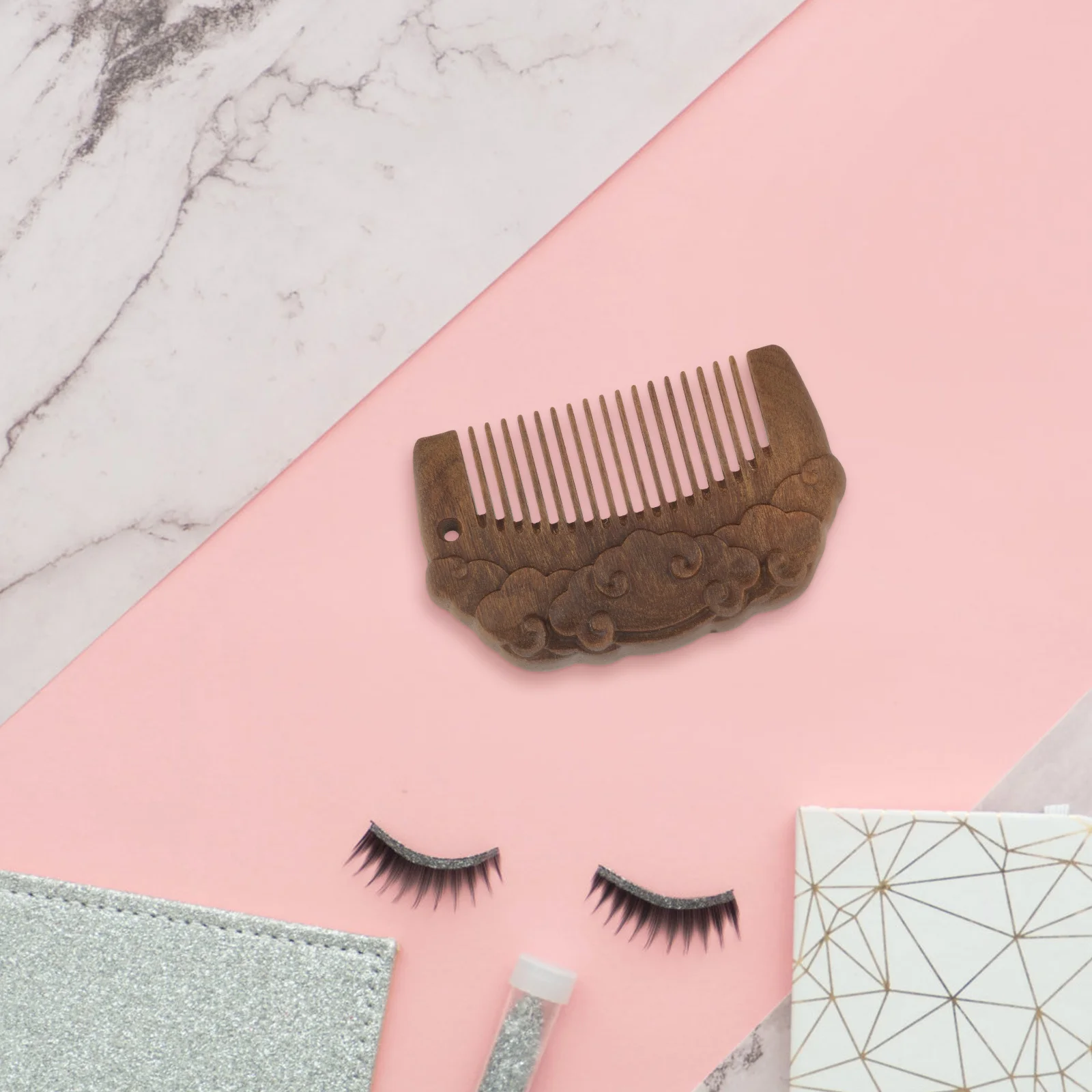 

Hand Carved Wooden Comb Portable Scalp Massager Elegant Fine Tooth Mini Travel Hair Accessory Scalp Massage Tool